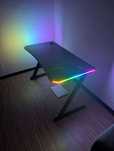 GXT 709 Luminus RGB Gaming Desk Black | White