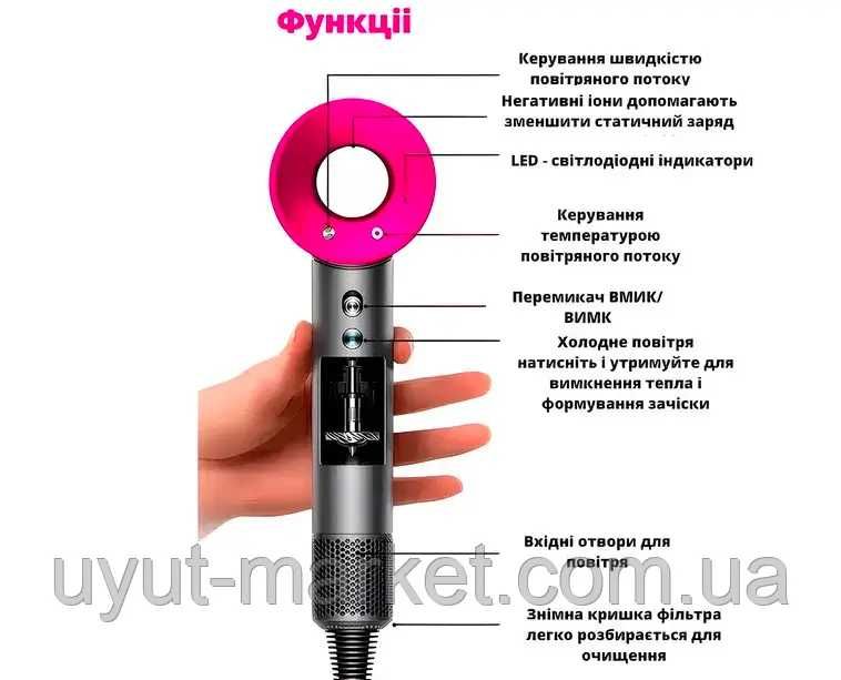 Фен для волос SUPER HAIR DRYER Аналог DYSON ДАЙСОН /Распродажа склада!
