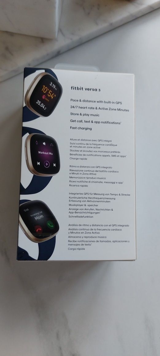 Zegarek Smartwatch Fitbit versa 3 Granatowo-złoty