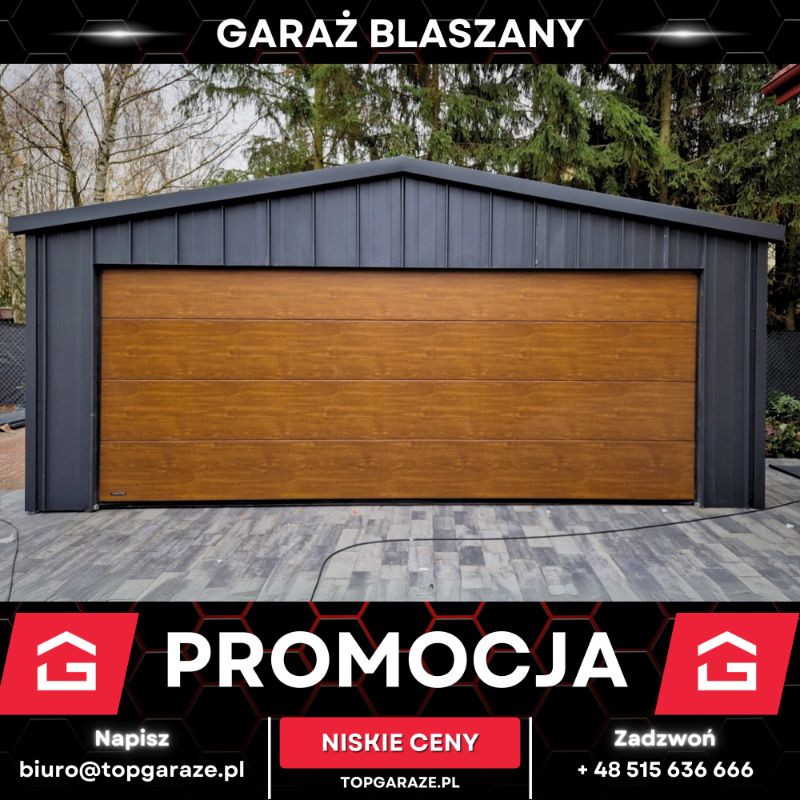 Garaż blaszany 6x5,8m dwustanowiskowy garaz blacha NA RĄBEK