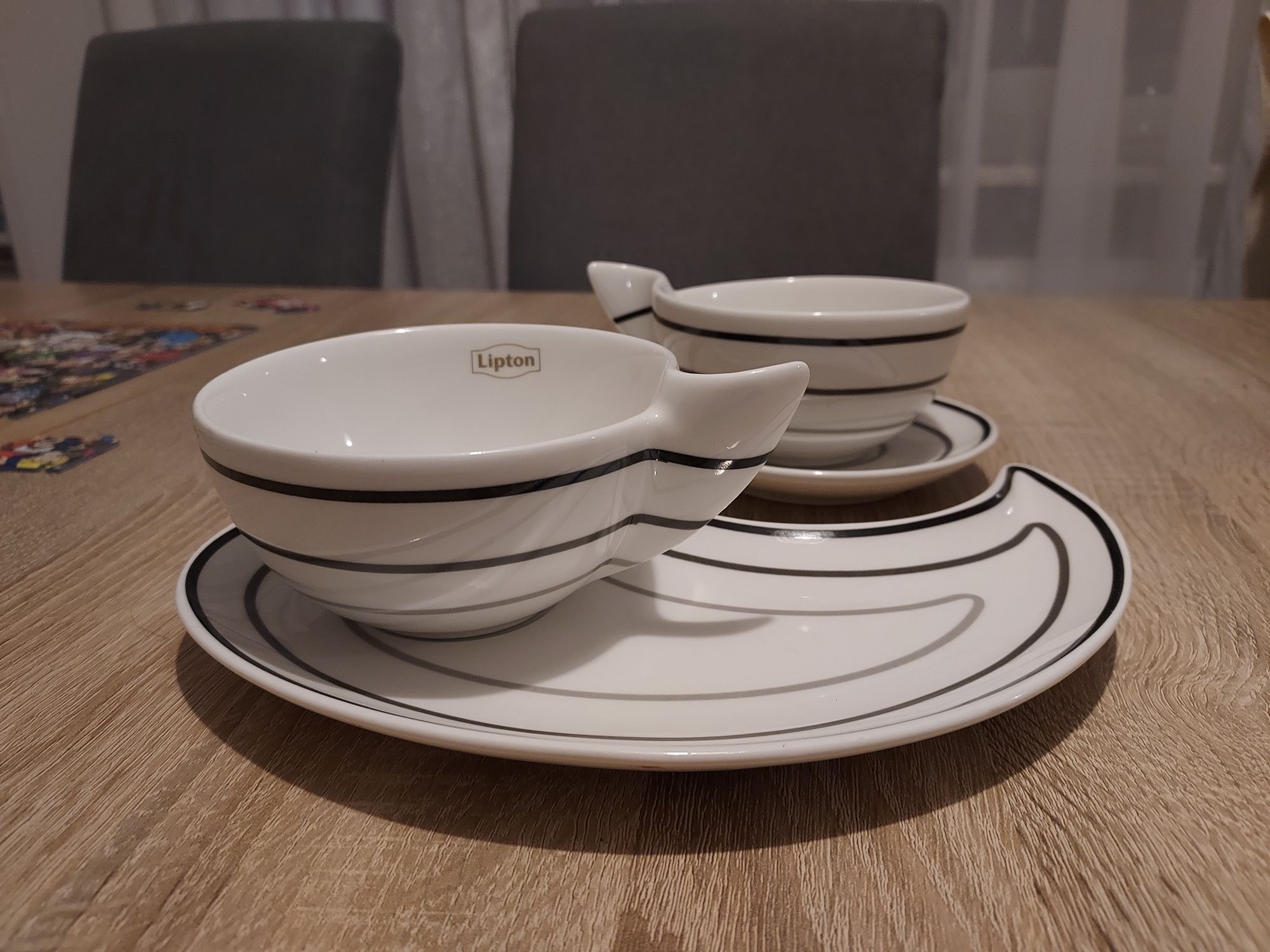 Filiżanki zestawy śniadaniowe mantra dla dwojga porcelana
