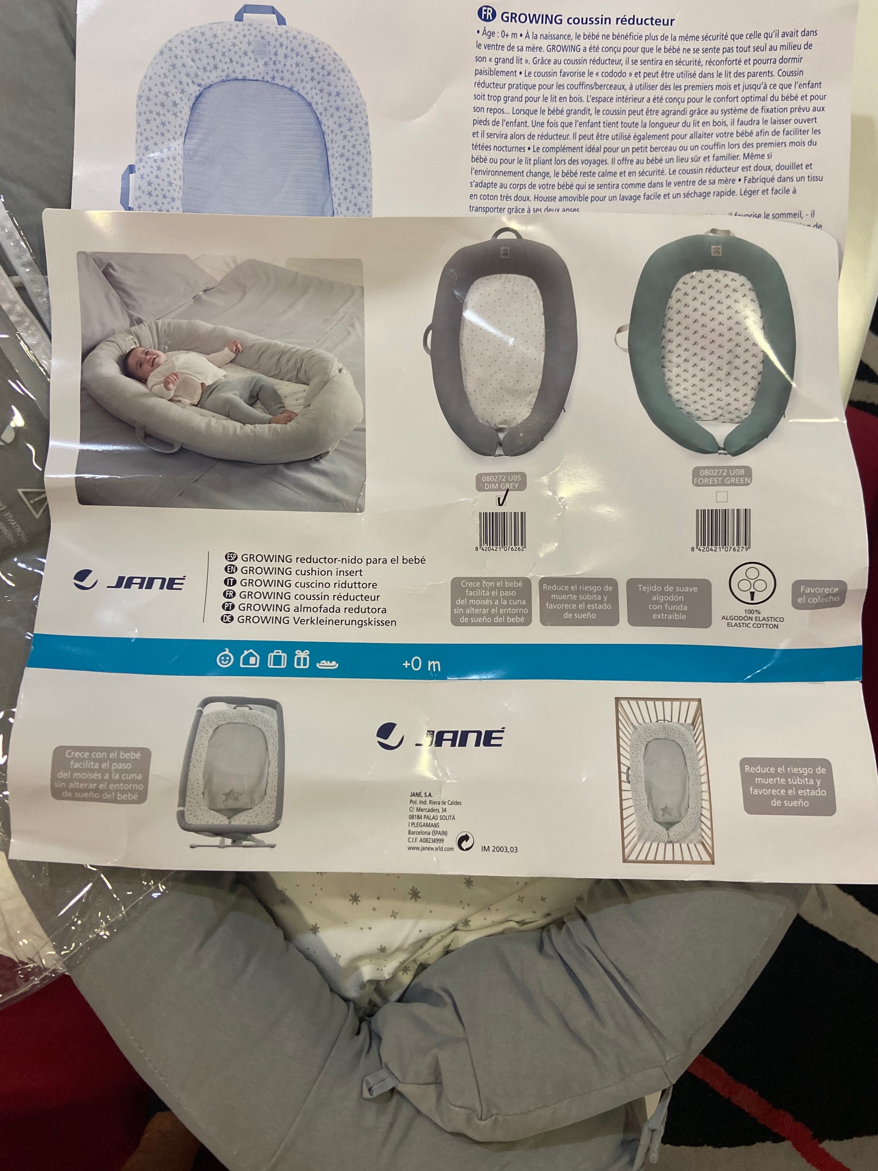 Ninho/alcofa +0m para bébé, growing almofada redutora,  berço e cama