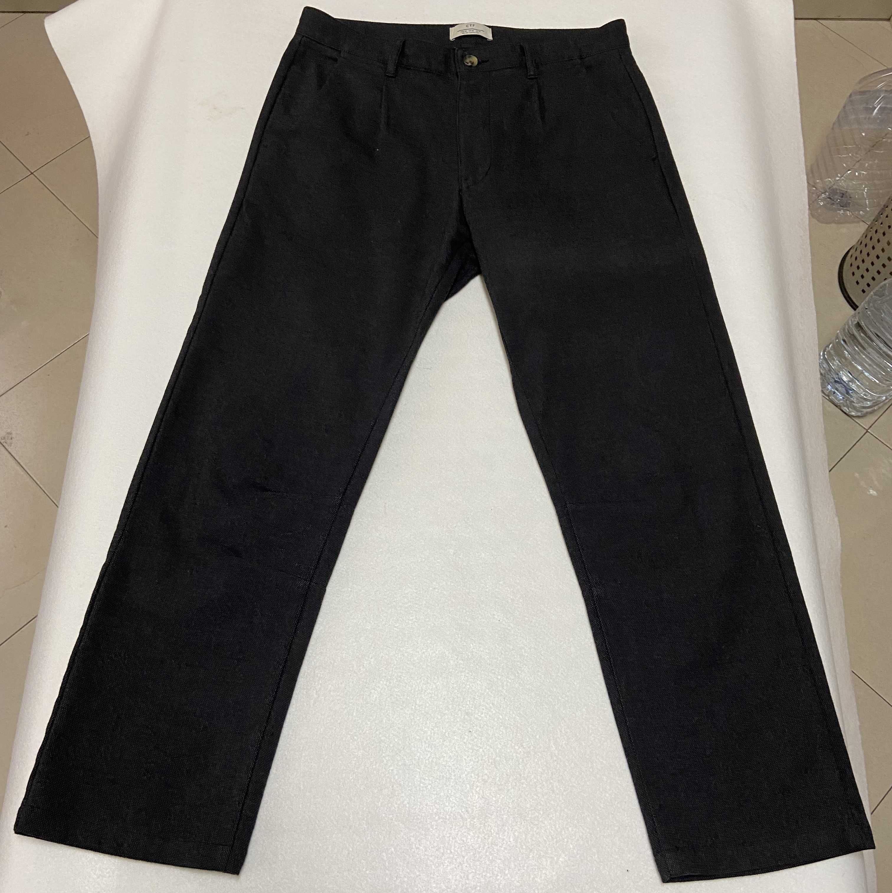 Calças Cortefiel Algodao Preto Tamanho 40 Slim Fit