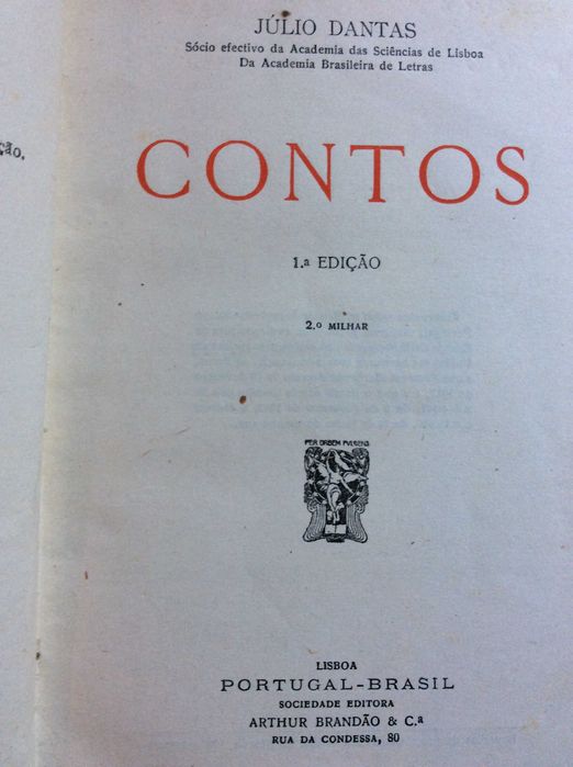 Júlio Dantas - Contos, 1.ª edição. Escasso
