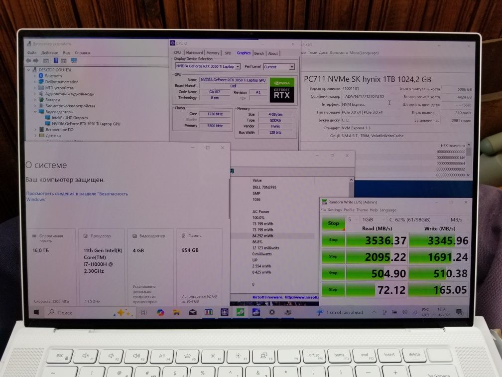 Dell XPS15 9510. RTX3050Ti, I7-1180H, 16Gb, 1Tb, 4K Oled Татч.