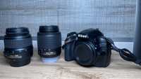 Nikon D3200 + dwa obiektywy NIKKOR 18-55 i 55-200, NISKI PRZEBIEG