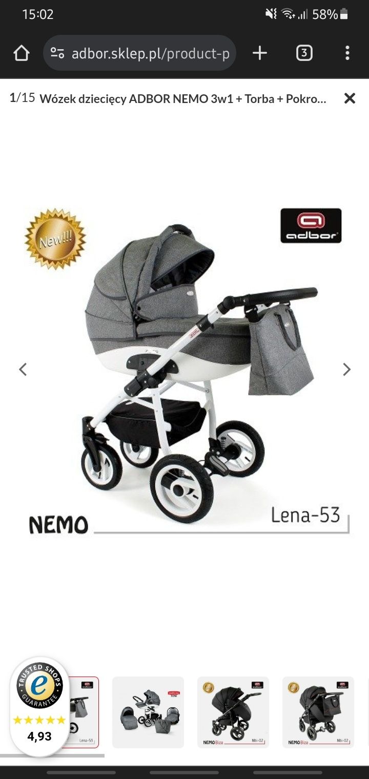 Wózek adbor nemo 3w1