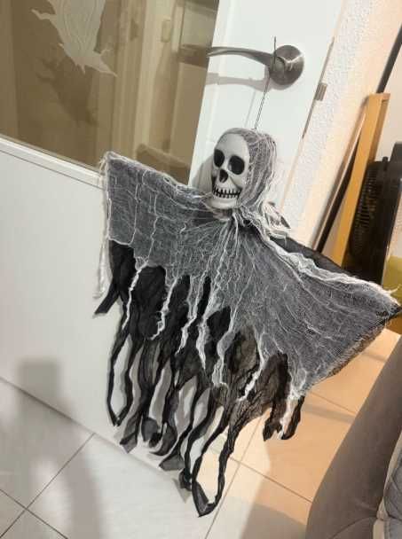 halloween esqueleto fantasma decoração com LED