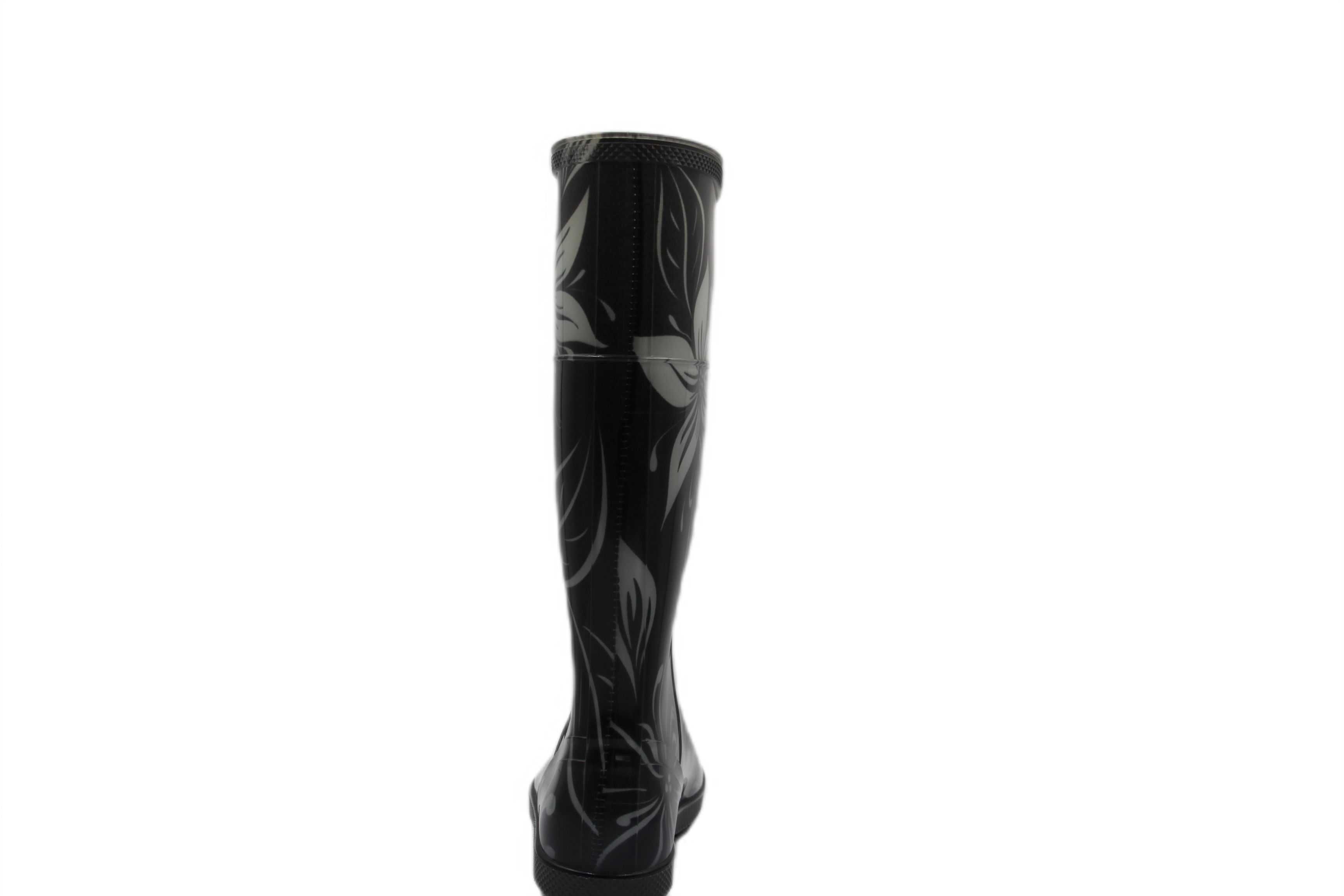 Czarne kalosze damskie w kwiaty Hawai Lady Exclusive roz 41
