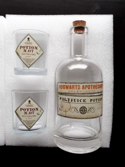 Komplet karafka i 2 szklaneczki + sowa Hedwiga - Harry Potter