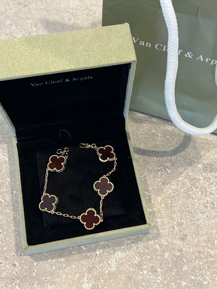 Bransoletka Van Cleef bordo premium