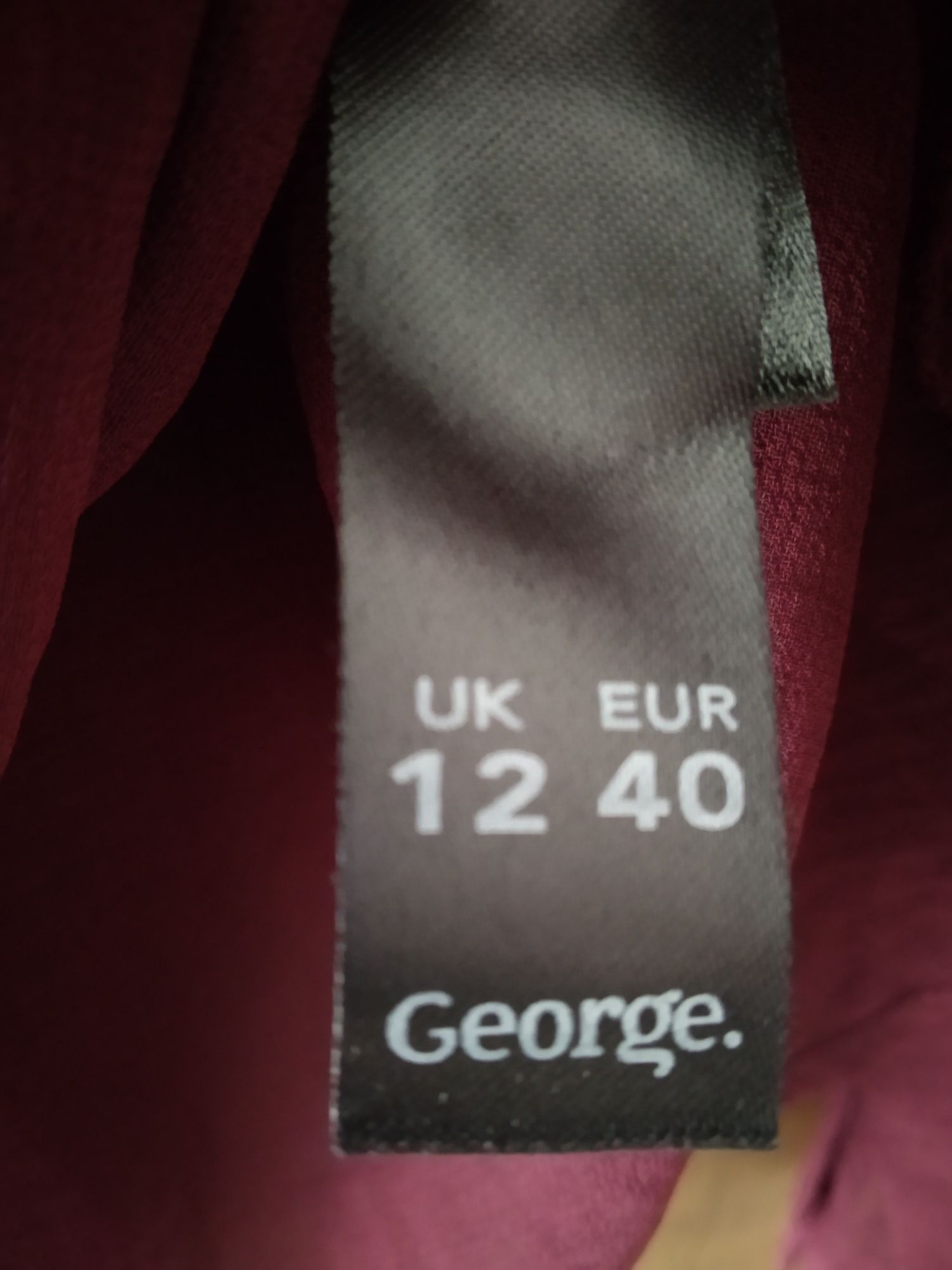 Burgundowa koszula mgiełka z długim rękawem George L