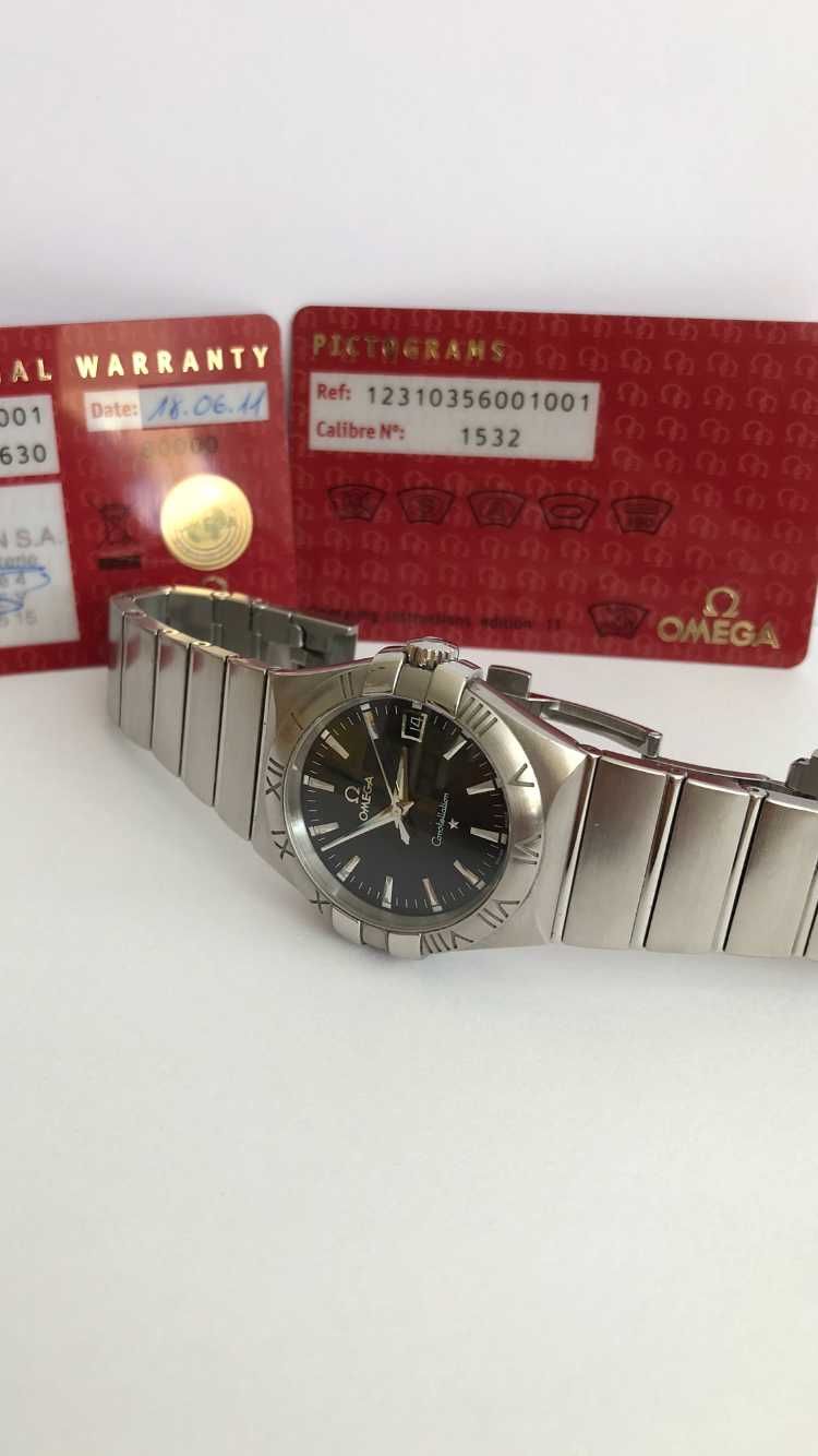 Omega Constellation nr ref 123.10.35.60.01.001, dokumenty, stan ideał+