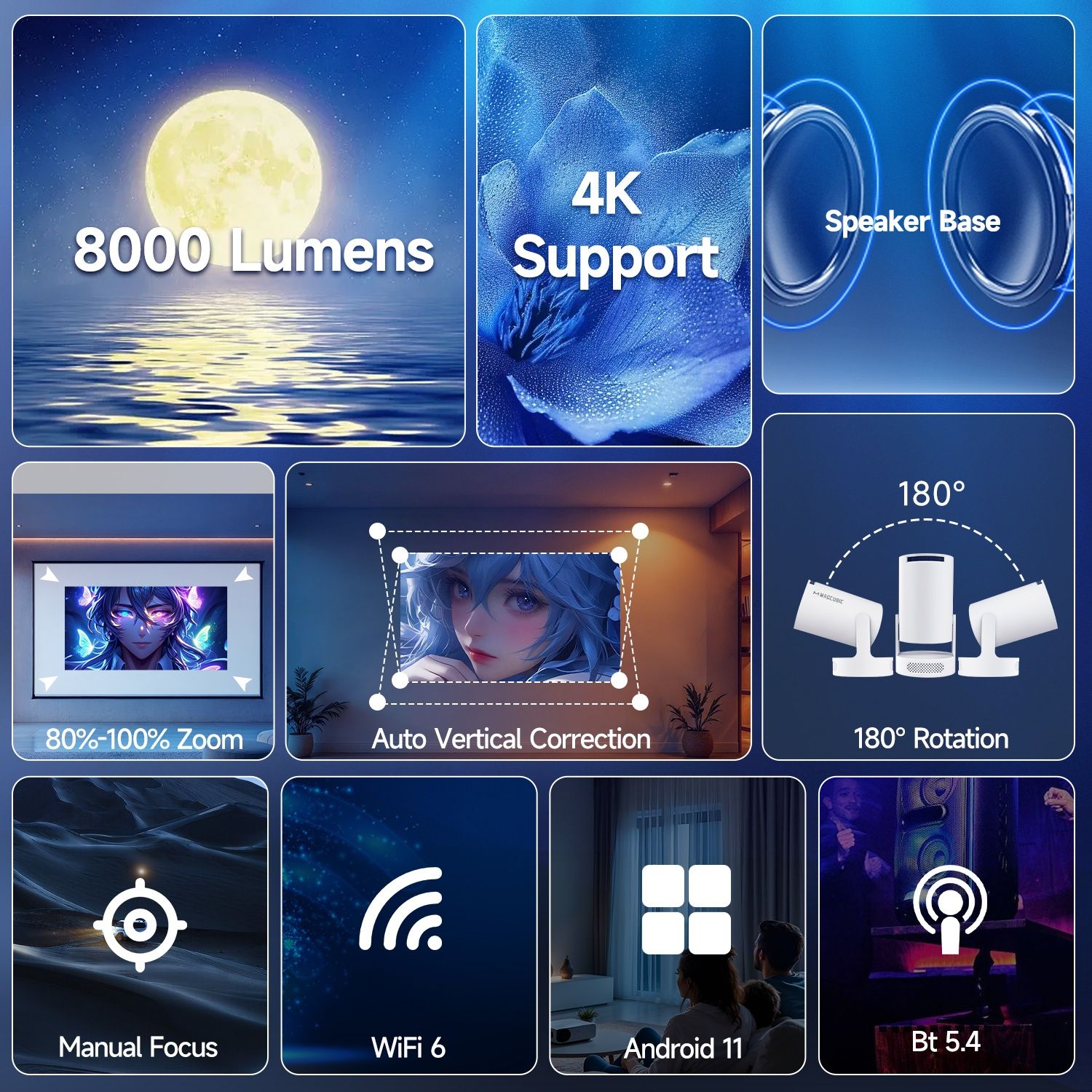 Projektor HY300 PRO+ FULL HD Netflix Nowy Ulepszony Model
11 NETFLIX