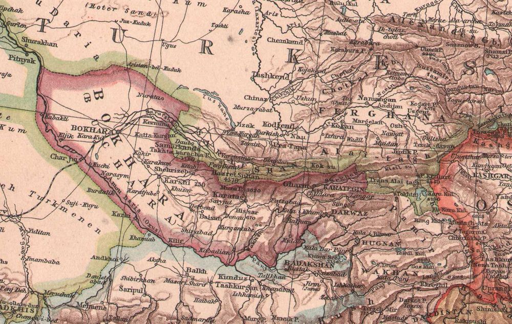 Indie Tybet Himalaje Nepal Cejlon Stara mapa 1893 r. oryginał