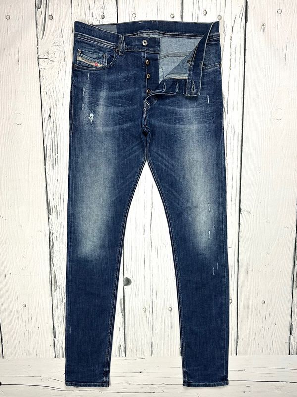 Diesel Tepphar Jeansy Rurki Męskie Spodnie Skinny Fit Logowane r. W31