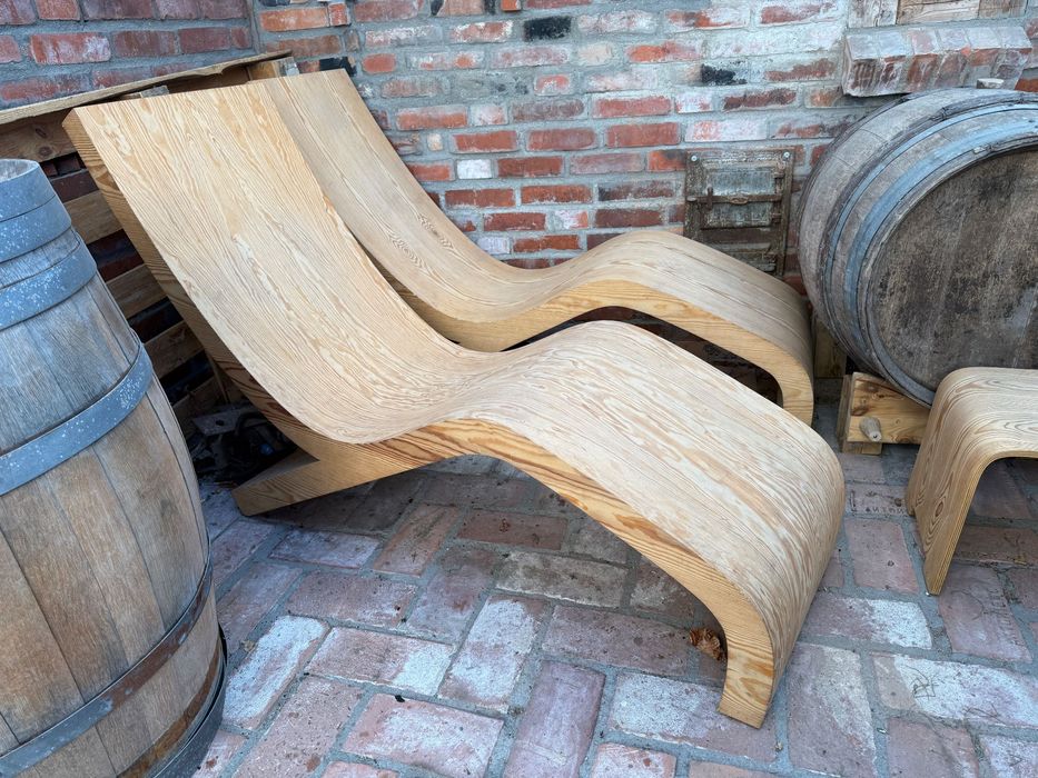 leżak drewniany designerski