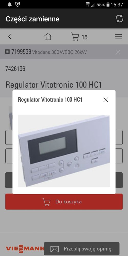 Wyświetlacz (regulator) Vitotronic 100 HC1 do kotła Vitodens Viessmann