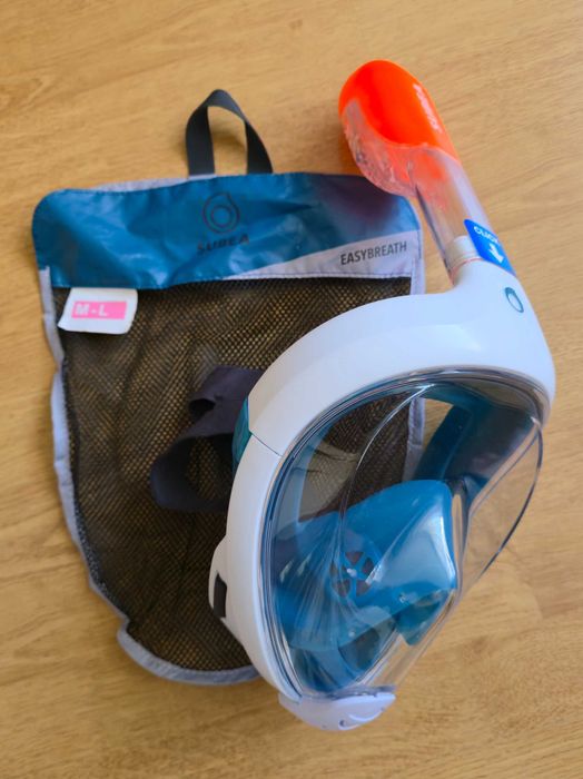 Maska do snorkelingu pełnotwarzowa Easybreath + pokrowiec