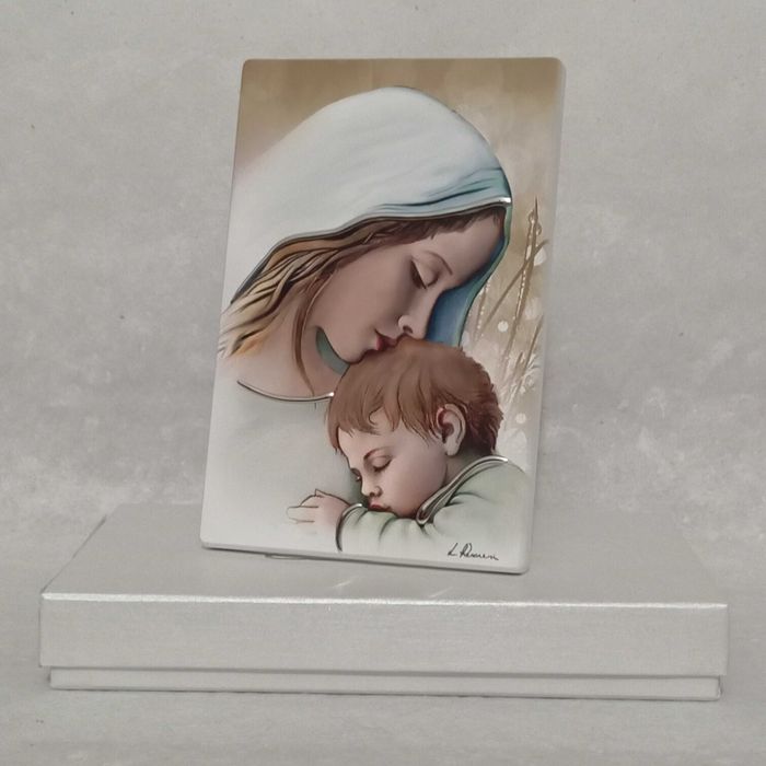 Pamiątka Jubileusz Obrazek Malowany Na Drewnie Matka Boska Madonna