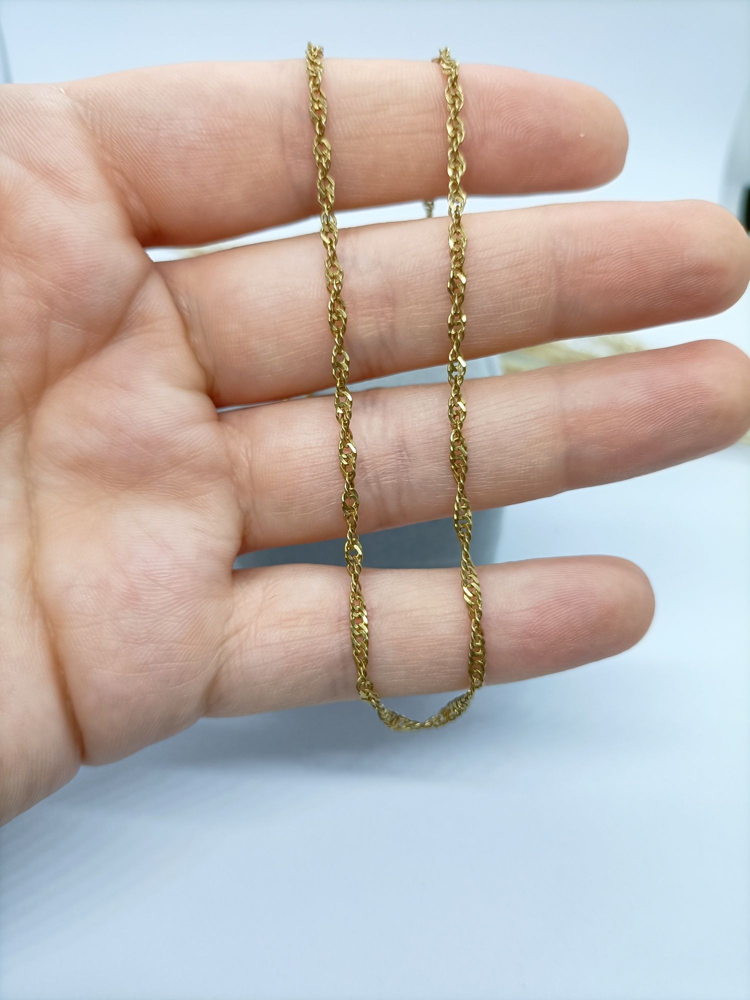 Łańcuszek ze złota, splot Singapur, złoto 585