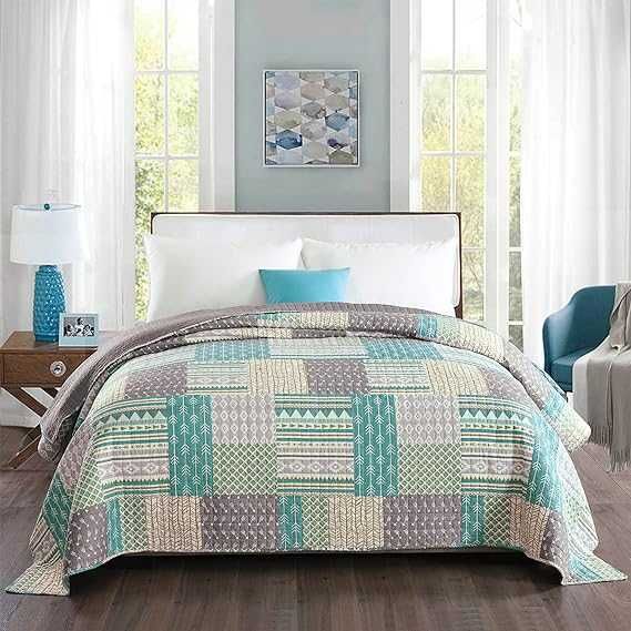 narzuta patchworkowa dwustronna narzuta na łóżko podwójne 150x200 cm
