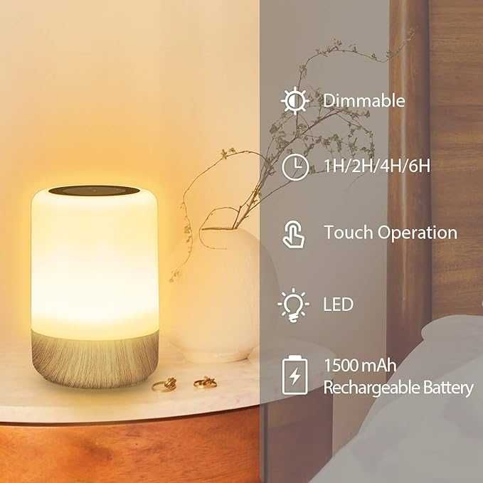 Lampka nocna LED dotykowa różnokolorowa