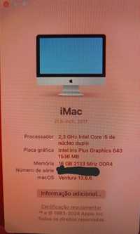 Imac 21.5" 2017 como novo