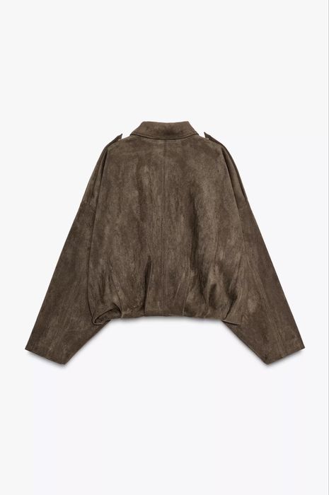 Trending Casaco Bomber Efeito Camurça M - Zara