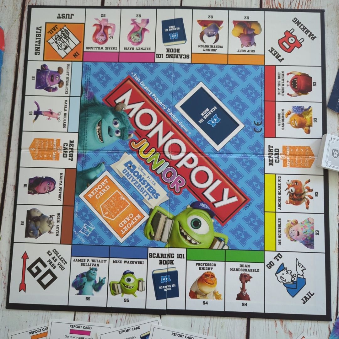 Gra Monopoly JUNIOR MONSTERS UNIVERSITY po angielsku