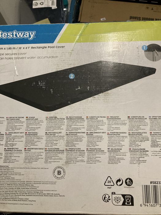 Pokrywa na basen Bestway 3.96 m x 1.85 m – NOWA, oryginał
