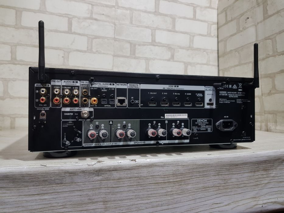 Стерео AV ресивер DENON DRA-800H,*2x80 Вт, HDMI, Wi-Fi, HEOS, Spotify.
