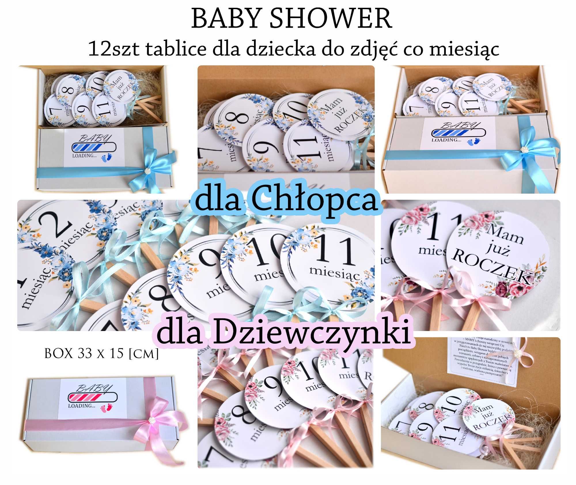 Prezent na baby shower - tabliczki do zdjęć dla DZIEWCZYNKI