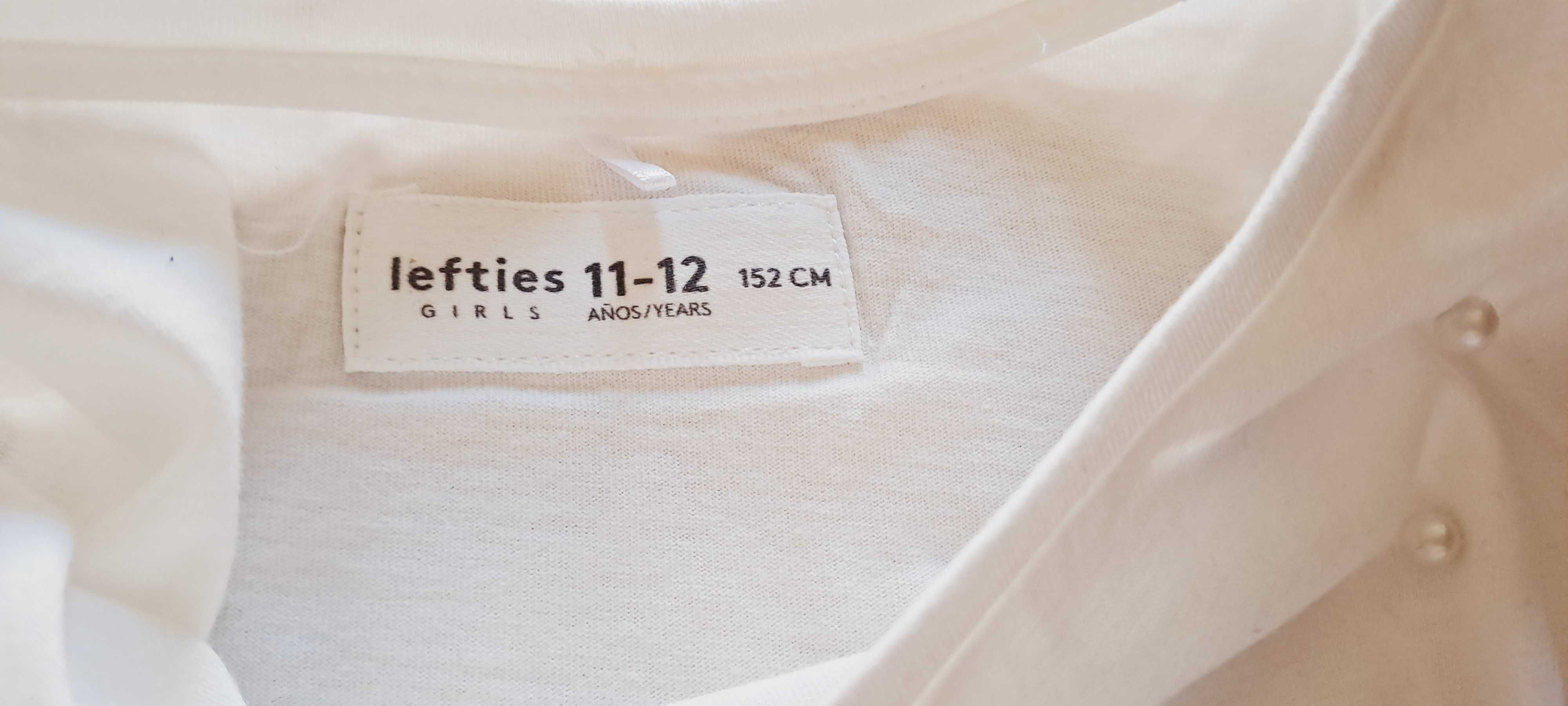 T-Shirt Branca com Perolas (Novo): Tam 11-12 Anos