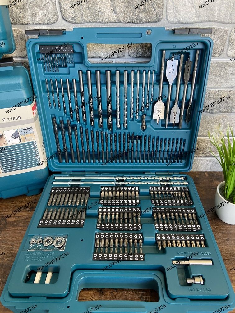 Набір свердел і біт Makita 256x для роботи з металом, каменю НІМЕЧЧИНА
