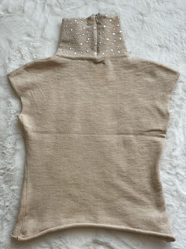 Camisola cavada com strass Patrizia Pepe