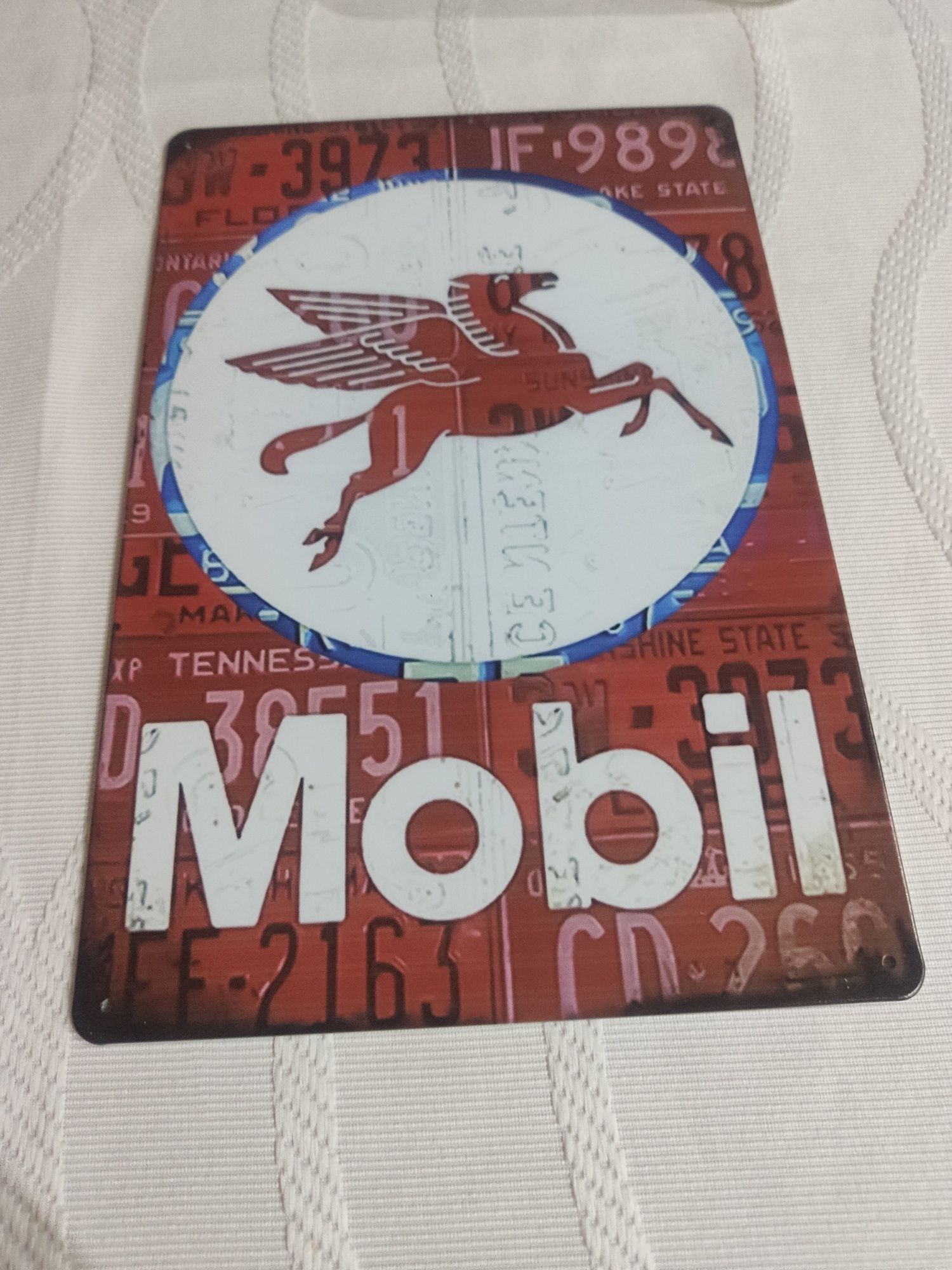 Tablica metalowa do powieszenia zawieszka Mobil 20x30