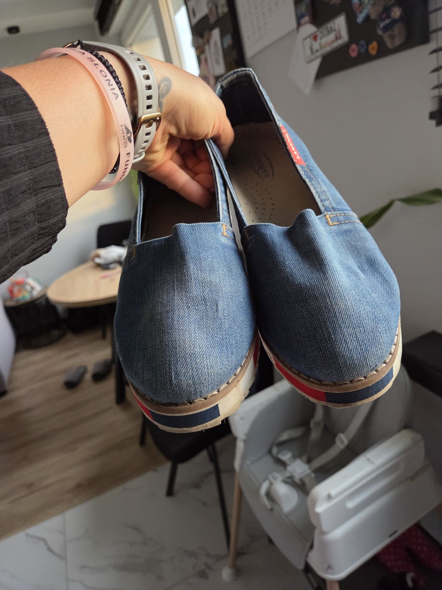 Jeansowe półbuty baleriny Espadryle Langier 41