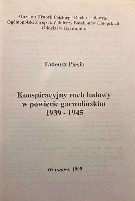 Konspiracyjny ruch ludowy w powiecie garwolińskim 1939 - 1945