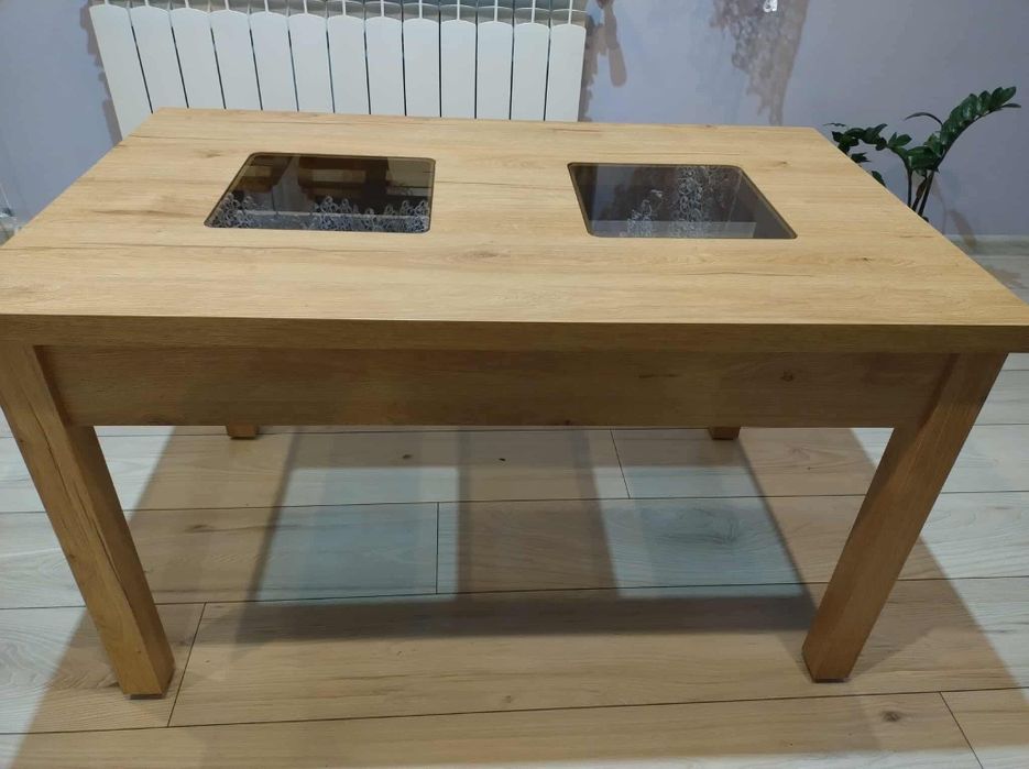 Ława, stolik 60x100 z przeszkleniem