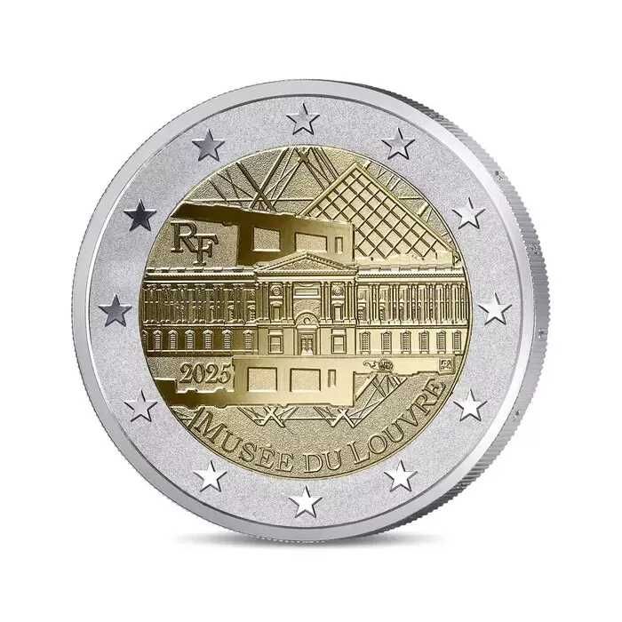 2€ Proof Reverse Museu do Louvre 2025 , Coincard 2€ França Ação Médica