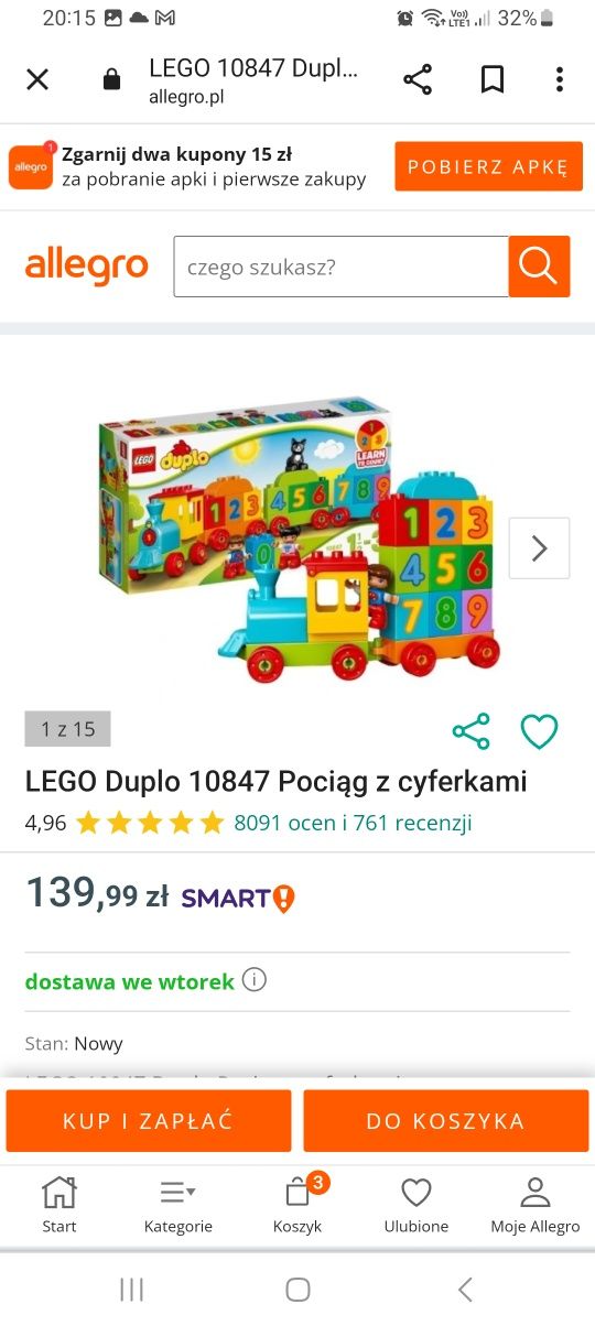 Trzy zestawy Lego Duplo