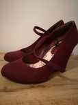 Buty damskiwe na koturnie obcas bordowe new look 38 idealne