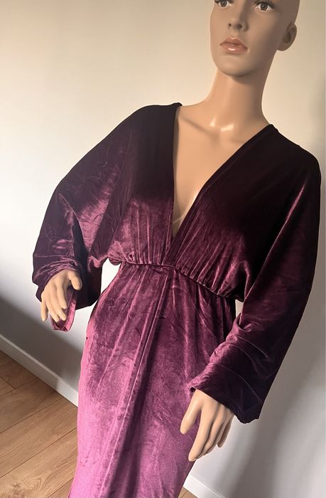 Suknia do sesji ciążowej welwetowa L fiolet