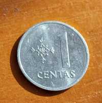 Moneta kolekcjonerska 1 cent litewski 1991