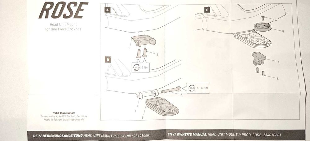 Uchwyt Rose – Garmin/Wahoo/Mio Mount Gravel
