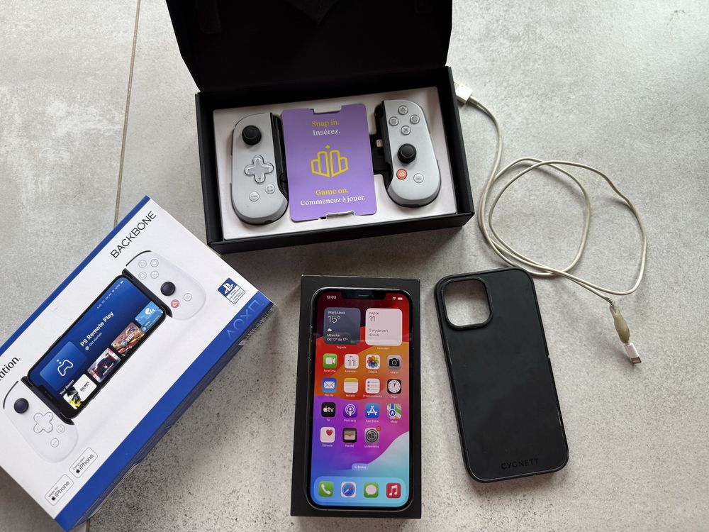 iPhone 12 PRO Max 512GB komplet oraz konsola BackBone w zestawie GREY