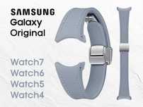 Ремінець Galaxy Watch D-Buckle Hybrid Eco-Leather Band • S/M • Blue
