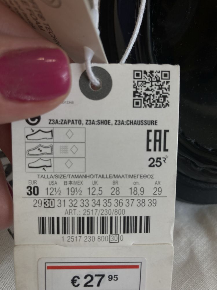 Лофери, туфельки Zara Зара 30 розмір 18,6 см