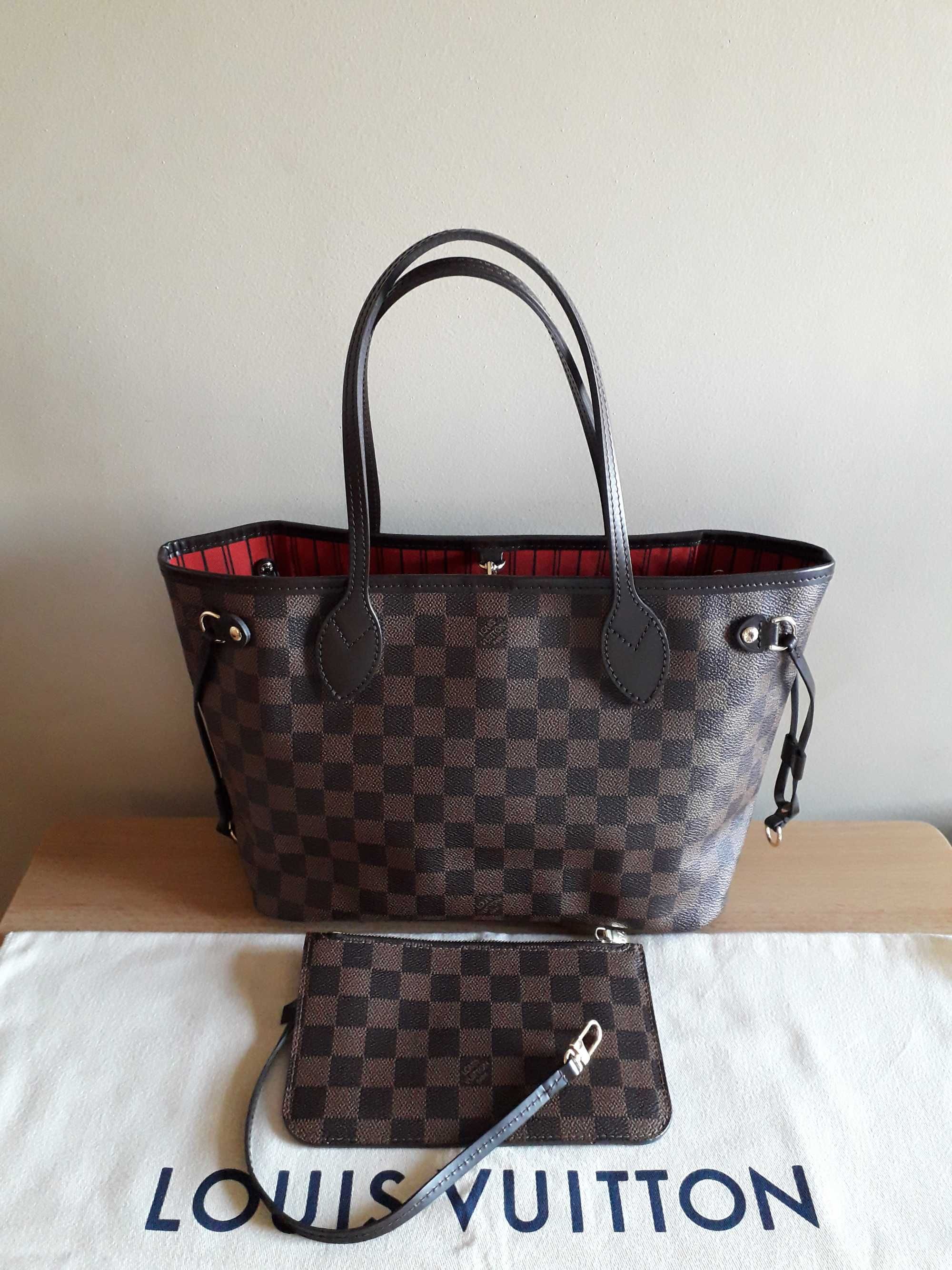 AUTÊNTICA Neverfull PM LOUIS VUITTON  Damier Ebene -  NÃO NEGOCIÁVEL